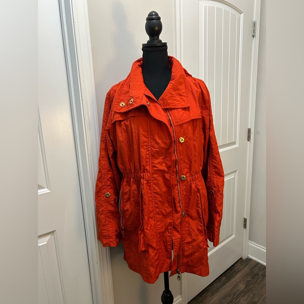 Seven7 Women's‎ Vibrant Orange Trench Coat